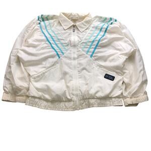 Vintage 80s Sergio Tacchini Track Jacket Womens Small Tennis Windbreaker White